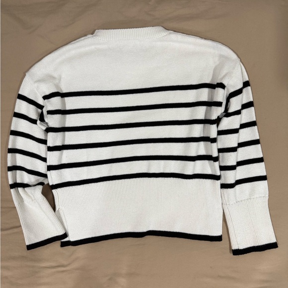 Chunky Sweater - black and off-white stripe - size small [A&F for exposure] - Picture 3 of 6